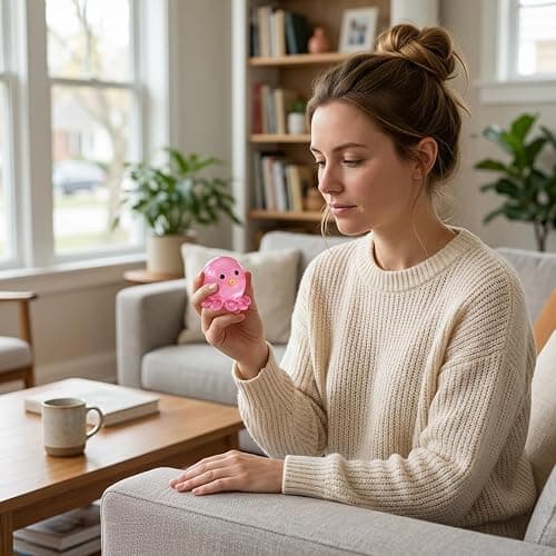 GWZTIO Octopus Squishies, Octopus Stress Ball, Fidget Tool for Study Concentration and Office Stress Relief, Octopu Sensory Tool for Anxiety Management and Travel Entertainment (Rose Red) thumbnail 5