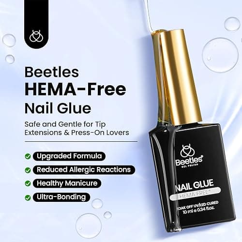 Beetles HEMA-Free Nail Glue Gel - 10ml TPO Free Super Strong Brush U V Nail Glue for Acrylic and Clear Press On Nails, Long Lasting Extension Gel Curing Needed thumbnail 2