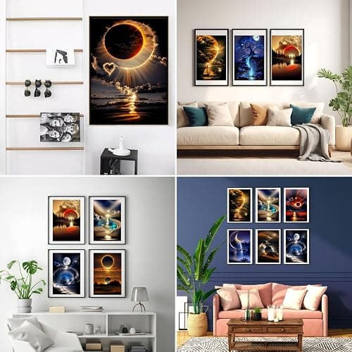 12 Pack Diamond Art Kits for Adults, Sunset Landscape 5D Diamond Painting for Adult Beginners,DIY Full Drill Round Gem Painting Dot Art Sets,Home Wall Decor 9.8x13.8 Inch thumbnail 4