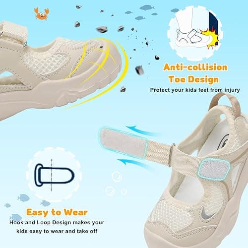JOINFREE Toddler Sandals Girls Boys Wide Barefoot Water Sandals Lightweight Summer Water Shoes Quick-Dry Non-Slip Aqua Athletic Sneakers for Beach Swim Pool thumbnail 4