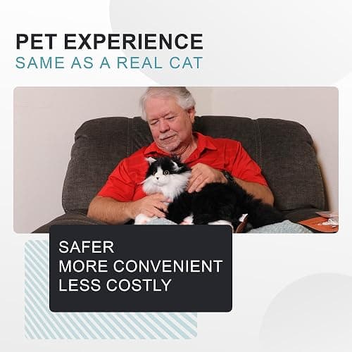 Chongker Interactive Companion Robot Cat Pets, Handmade Weighted Stuffed Animals, Cat Plush Toy with Voice Response, Realistic Heartbeat and Purring, Black Cat thumbnail 4