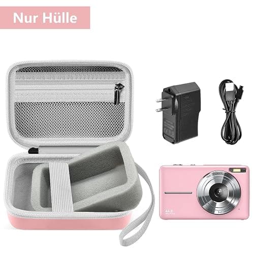 Leayjeen Digitalkamera Tasche kompatibel mit Umipyiza/YLSHGXFC/Umipyiza/CAMKORY/AOREGRE/Duluvulu/Kodak/Nicamery, Fotokamera Tasche, Eva-Hartschalendesign (nur Hülle) Rosa thumbnail 3