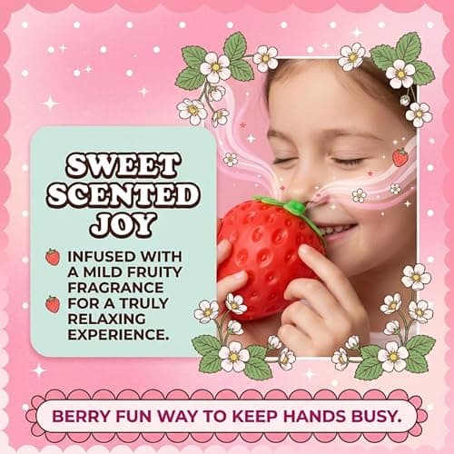 Squishy Squeeze Strawberry Giant Jumbo Big 5 Inch Slow Rising Stress Ball, Realistic Fruit Squeeze Toy for Relief, Adults Kids Sensory Fidget Strawberry Squishy Gifts Party Favor thumbnail 3