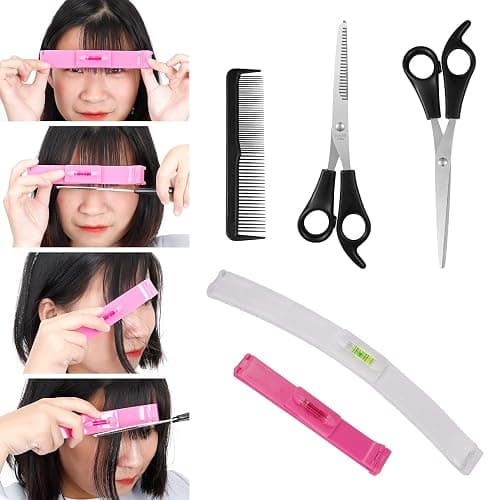 Pinenuts 5 PCS Home Hair Cutting Tool Home Trimmer Styling Kits for Layers Bangs Trims Split Ends Professional Shears Hair Cutting Scissor thumbnail 5