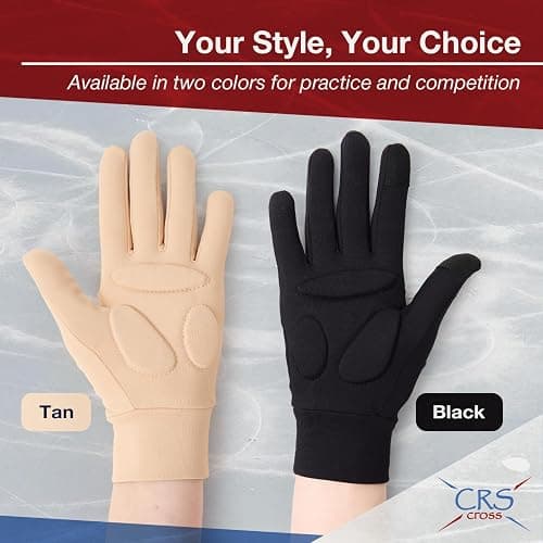 CRS Cross Padded Ice Skating Gloves. Warm Padded Protection for Figure Skating Testing, Practice, Dance Competitions, Roller Skaters and Cheerleading. thumbnail 5
