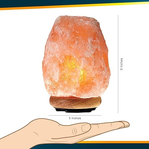 WBM LLC Himalayan Glow Natural Pink Salt Lamp, Crystal Salt Lamp Night Light with (ETL Certified) Brightness Control Dimmer Switch, Wooden Base & Salt Lamps Bulb | 6-8 LBS, Model Number: 1001 thumbnail 3