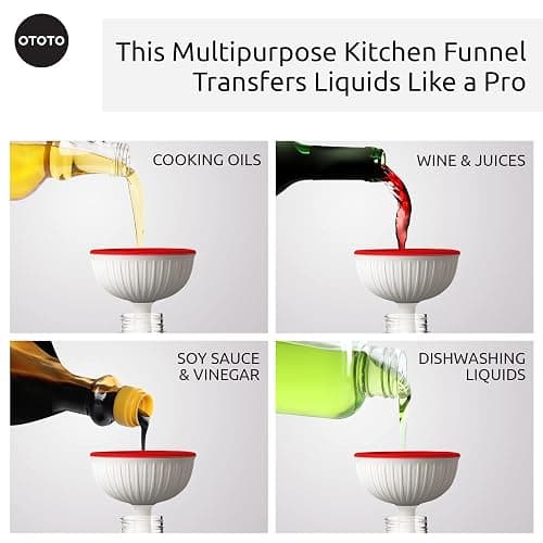 OTOTO Mushroom - Foldable Small Kitchen Funnel with Wide Mouth for Jars. Bottle Liquid Transfer - Silicone, 100% Food Safe, BPA Free, Dishwasher Safe thumbnail 5