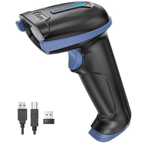 Tera Barcode Scanner with Battery Indicator: 2D Wireless, D5100, Blue | Li-Polymer 2200mAh, USB Wired, 2.4G Wireless, 1D 2D QR Reader, 640*480 CMOS, IP54, Retail Checkout, Warehouse, School Library - Image 1