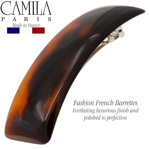 Camila Paris CP818 French Hair Barrette Clip for Girls for Thick Curly Wavy Long Hair, Strong Hold Grip Hair Clips for Women, Automatic, No Slip Durable Styling Girls Hair Accessories, Made in France - Tortoise Shell thumbnail 5