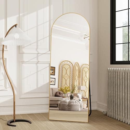HARRITPURE Arched Full Length Mirror, 58"x18" Floor Mirror with Stand | Extra Large Floor Mirrors Standing Mirror for Bedroom Living Room Bathroom thumbnail 5