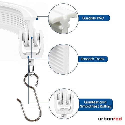 UrbanRed Flexible Bendable Ceiling Curtain Track, 16.4 ft (5 m), Mount for Rail with Curtain Tracks System, Room Divider, Curtains Rod, RV Ceiling Track for Curtains, White thumbnail 4