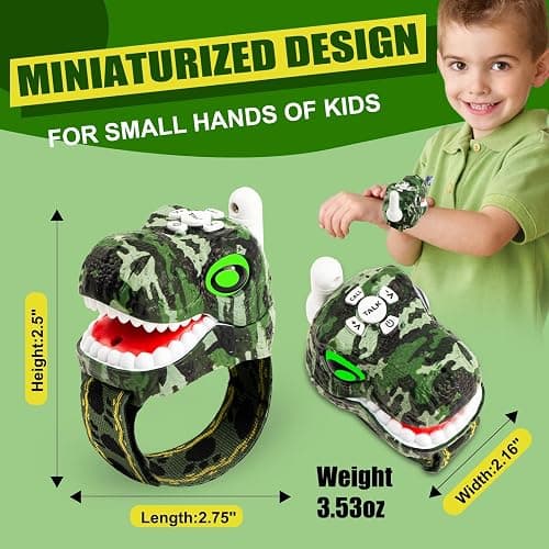 AZYFEI Dinosaur Walkie Talkies for Kids 2 Way Radios Toys for Boys Girls Ages 3-12 Long Range, 3 Channels Outdoor Adventure, Camping, Hiking Gifts Birthday Gifts Christmas Stocking Stuffers thumbnail 4
