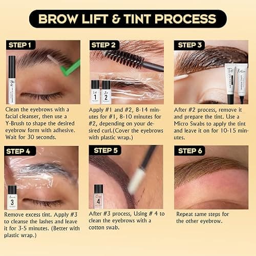 Lash Lift Kit 4 in 1 Brow Lamination Kit, Professional Eyelash Perm Kit for Beginner Salon Quality at Home with Long-Lasting Natural Brown Color thumbnail 7