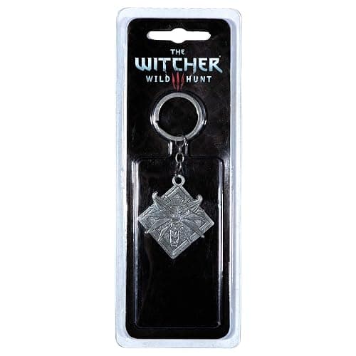 JINX The Witcher 3 White Wolf Medallion Metal Key Chain, Metallic, 1.75" Tall thumbnail 2