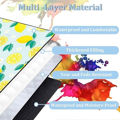 Extra Large Picnic Blanket Waterproof,80"x 80"Foldable Machine Washable Beach Blankets,Outdoor Blanket for 6-8 Adults,Picnic Mat Suitable for Indoor Crawling,Park Beach,Camping,Hiking,Travel(Lemon) thumbnail 4
