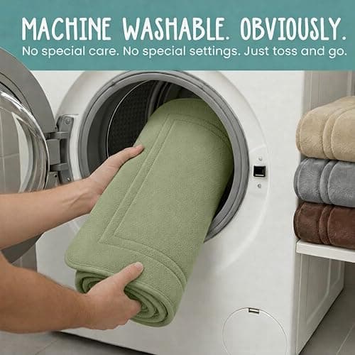 ITSOFT Memory Foam Bath Mat 59X23, Non Slip, Machine Washable, Quick Dry & Absorbent Rugs, Bath Mats for Bathroom Floor, Tub & Shower, Bathroom Rug, Sage Green thumbnail 5