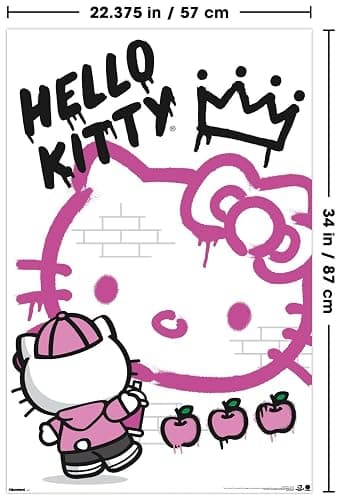 Hello Kitty: 2016 Graffiti - Street Art Crown Wall Poster, 34L" x 22.4W", Unframed Version thumbnail 3