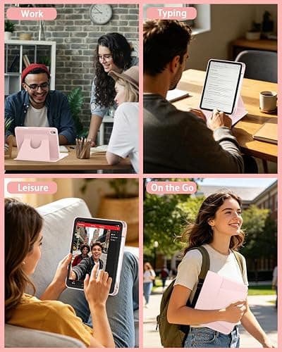 ZYNTHRALIX for iPad 11th (A16)/10th Gen Case Keyboard, Portrait/Tablet Mode | Detachable Magnetic Protective Case, Wireless Keyboard with Smart Trackpad, 7-Color Backlit, Landscape/Portrait, Pink thumbnail 9