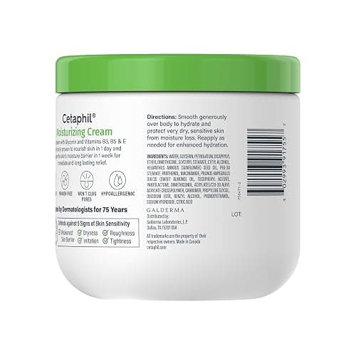 Cetaphil Face & Body Moisturizer, Hydrating Moisturizing Cream for Dry to Very Dry, Sensitive Skin, NEW 16 oz, Fragrance Free, Non-Comedogenic, Non-Greasy thumbnail 11