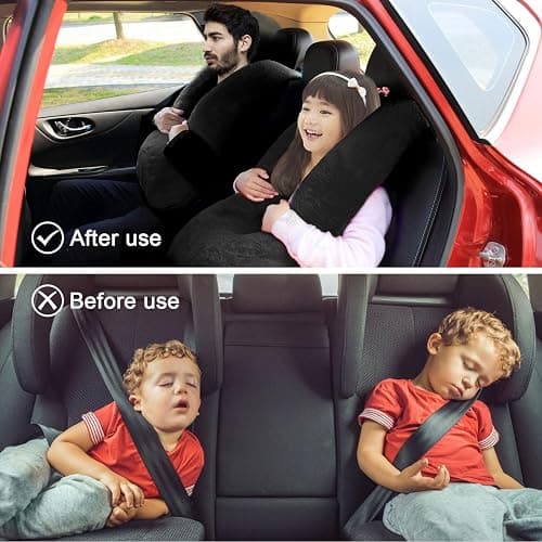 MROUEN Travel Pillow, Travel Pillow for Kids, Sleeper Hold Pillow Travel, Removable U-Shaped Pillow for Adults and Children to Support Head and Body in The Back Seat of Long Car Trips (Black) thumbnail 3