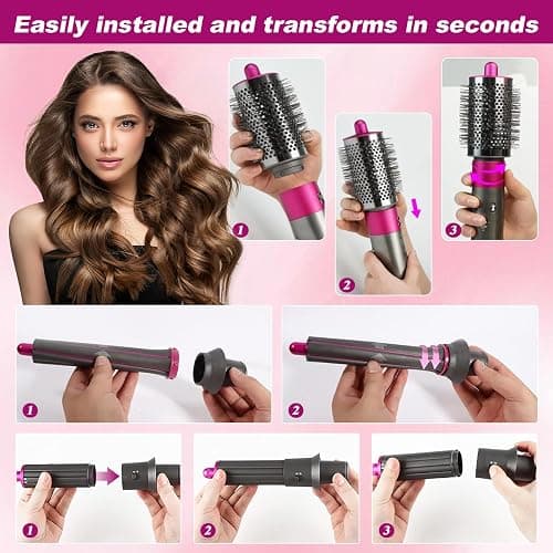 Hair Curling Iron Barrel Attachments: Long Hair Curling Barrels Styler with Adaptor for Dyson Airwrap Hair Dryer, Styler Iron Attachment Parts Hair Tool thumbnail 3