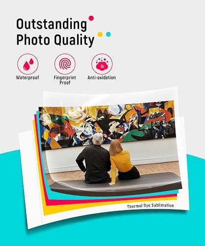 Liene 4x6'' Photo Printer, Phone Printer 100 Sheets, Full-Color Photo, Portable Instant Photo Printer for iPhone Android, Thermal Dye Sublimation, Wi-Fi Picture Printer 100 Papers & 3 Cartridges thumbnail 5