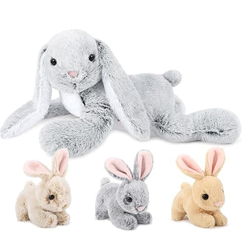 MaoGoLan 4Pcs Easter Bunny Stuffed Animals with 3 Babies Inside, 24" Soft and Cuddly Giant Rabbit Plush, Easter Stuffed Bunny Gift for Kids,Boys,Girls - Image 1