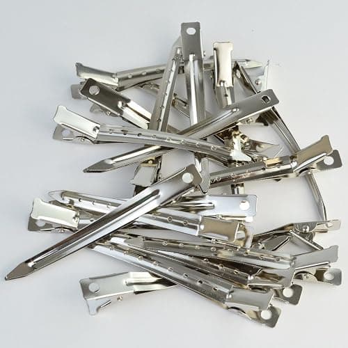 24 Packs Duck Bill Clips, Bantoye 3.5 Inches Rustproof Metal Alligator Curl Clips with Holes for Hair Styling, Hair Coloring, Silver thumbnail 6