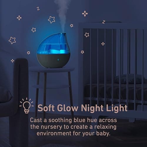 Pure Enrichment PureBaby Ultrasonic Cool Mist Humidifier & Soft Glow Night Light, Whisper-Quiet and Ideal for Baby Nurseries & Kids Bedrooms to Relieve Congestion, Colds, & Coughs (Whisper Green) thumbnail 4
