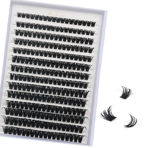 FANDIQ D Curl Cluster Lashes, Natural Fluffy Individual Eyelash Extensions 252PCS, 8-16mm Mix - Image 1