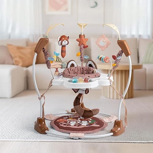 Baby Activity Center, Baby Jumper Activity Center with Music, Interactive Toys, 360° Rotating Seat, 3 Adjustable Heights, Infant Activity Jumper for 6+ Months (Red Panda) thumbnail 7