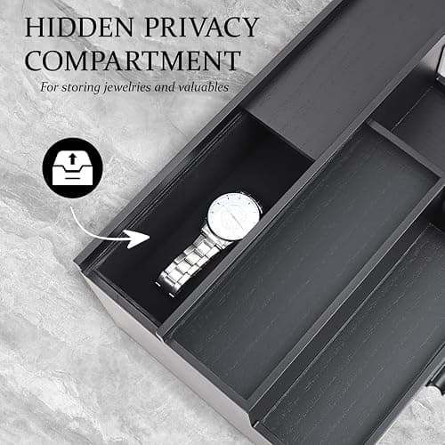 Butizone Cologne Organizer for Men, 3 Tier Perfume Stand Holder with Drawer and Hidden Compartment, Cologne Display Shelf for Dresser, Great Gift for Man/Father, Black thumbnail 4