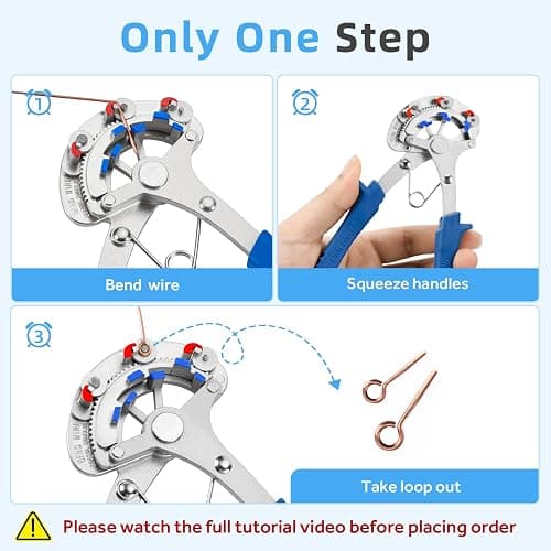 Looper Pliers in One Step for Jewelry Making, 1.5mm-2.25mm-3mm Looping Size, Beading Looper Tool, Wire Looping Pliers for 24-18 Gauge Craft Wire, Patented thumbnail 3