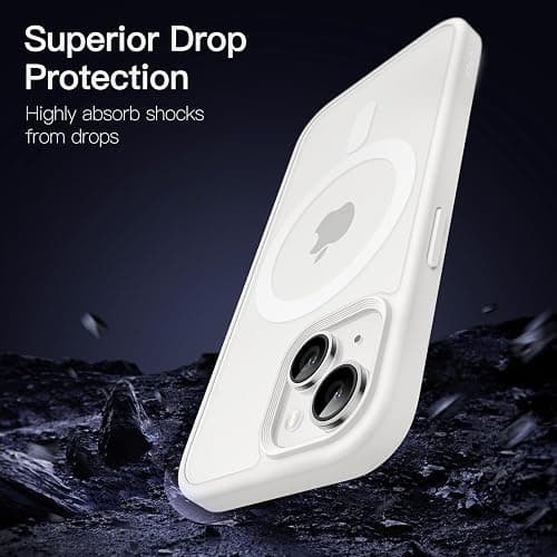 JETech Magnetic Case for iPhone 13 6.1-Inch Compatible with MagSafe, Translucent Matte Back Slim Shockproof Phone Cover (Starlight) thumbnail 5