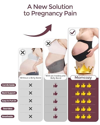 Momcozy Pregnancy Belly Band, CozySupport Ergonest Maternity Belly Band, Invisible Pregnancy Belt for Back, Abdomen, Waist thumbnail 4