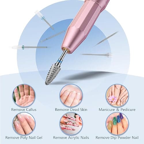 Depvko 13PC Nail Drill Bits Set, Drill Bits for Nails, 3pcs Tungsten Carbide Drill Bits+ 3pcs Ceramic Efile Nail Drill Bits+ 6pcs Cuticle Drill Bits+ 1pcs Brush, 3/32 inch Nail Bits for Nail Drill thumbnail 6