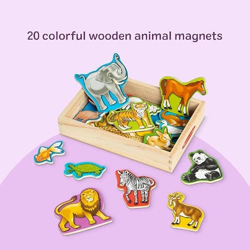 Melissa & Doug Wooden Animal Magnets Set (20 Pieces) – Farm, Zoo & Pet Fridge Magnets in Storage Box – Montessori Preschool Learning Toys for Toddlers & Kids Ages 2+ - FSC-Certified thumbnail 6
