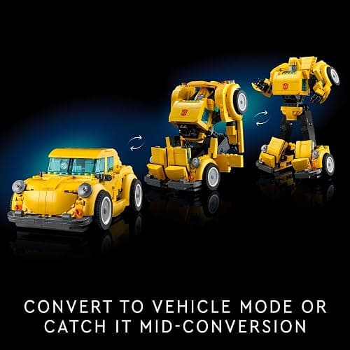 LEGO Icons Transformers Bumblebee Action Figure, Collectible Robot Gift for Adults, Movie Themed Model Building Set for Sci-Fi Enthusiasts and Transformers Fans, Converts to Vehicle Mode, 10338 thumbnail 2
