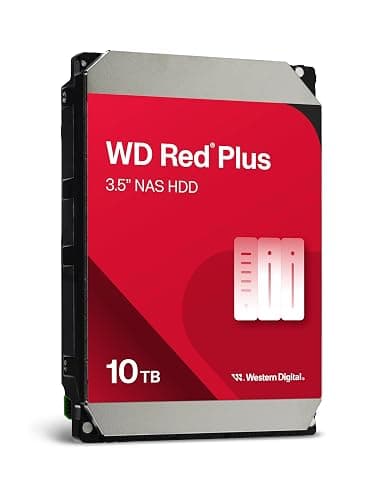 Western Digital 10TB WD Red Plus NAS Internal Hard Drive HDD - 7200 RPM, SATA 6 GB/s, CMR, 512 MB Cache, 3.5" - WD100EFGX thumbnail 2