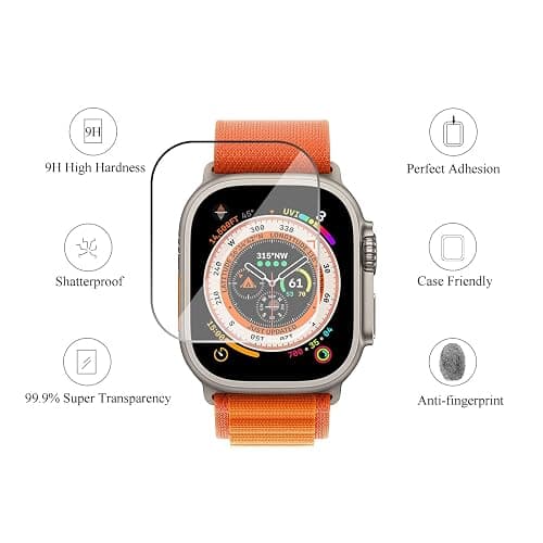 Ailun for Apple Watch Ultra 3/Ultra 2/Ultra Screen Protector [49mm], Tempered Glass Film, Anti-Scratch, High Definition, Touch Sensitive[3 Pack][Clear] thumbnail 2