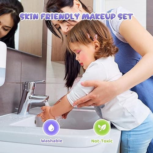 PERRYHOME Kids Makeup Set for Girl 56 Pcs Washable Real Cosmetic, Non-Toxic Frozen Toys Toddler Makeup Kit, 2026 New CPF Sustainable Materials Birthday Gift for 3 4 5 6 7 8 9 10 11 12 Year Old Girls thumbnail 5