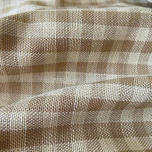 AZIMUZIXI Retro Rustic Cotton and Linen Light Filtering Plaid Curtains for Living Room Dining Room,Rop Pocket Semi-Shading Window Curtains Set 2 Panels (Brown,W50*L84) thumbnail 4
