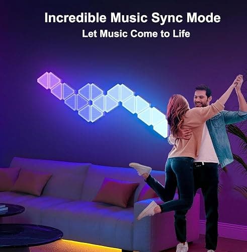 Triangle LED Lights for Gaming Setup, RGB Triangle Wall Lights for Bedroom, Smart Home Light Panels Works with Alexa Google Assistant,APP/Voice/Remote Controlled,Music Sync Gaming Room Decor,12 Pack thumbnail 4