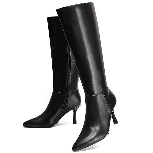Black high boot with slight kitten heel  thumbnail 4