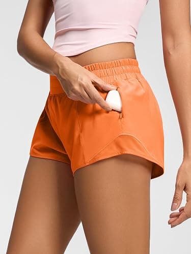 MCEDAR Women's Running Shorts Low Waisted 2.5"，Lightweight Active Workout Quick Dry Gym Athletic Sports Shorts Zip Pocket thumbnail 3