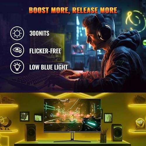 Minifire Ecran PC Gaming 27 Pouce, 180Hz, 1ms, AdaptiveSync, Moniteur IPS, FHD, sRGB 110%, 2xHDMI 2.0/1xDP 1.4 Ports, BluelightShield, Lunette Ultra-Mince VESA 100x100mm (MFG27F2) thumbnail 6