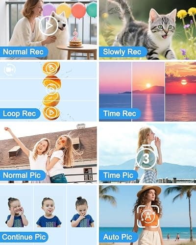 Hoorola Digital Camera, 5K Vlogging Camera for Photography, 80MP Dual Screen Point and Shoot Digital Camera with Auto Focus, 18X Zoom, Flash, 2 Batteries, 32GB Card for Teens and Adults (White) thumbnail 6