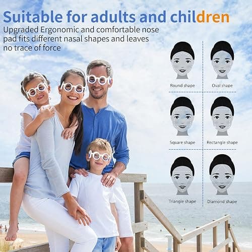 Hion Motion Sickness Glasses,Relieve Carsickness Airsickness Seasickness Glasses,Ultra-Light Portable Nausea Vertigo Glasses, No Lens Liquid Glasses for Adults or Kids(Violet-1Pair) thumbnail 5