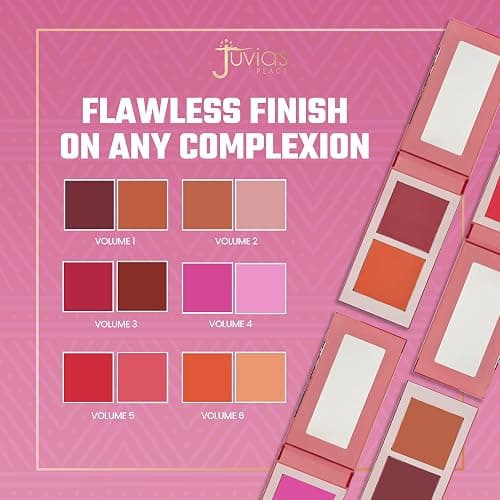 Juvia's Place Blushed Duo Blush Volume4 - Two Tone Pigmented Buildable Pressed Mineral Powder - Rosy Natural Cheeks Matte Fresh Finish for All Skin Color thumbnail 3
