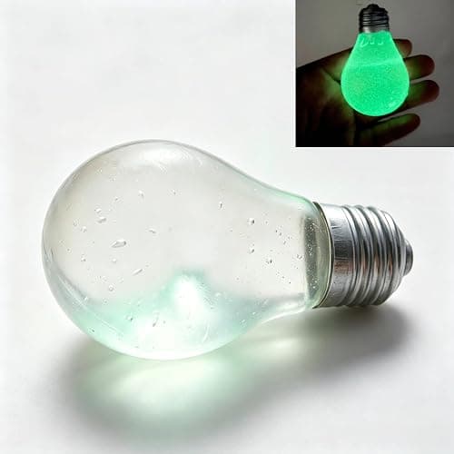 Glow‑in‑the‑Dark Bulb Squishy Toy, Soft Maltose Slow‑Rebound Lamp, Cute Lava Lamp Style Stress Relief Fidget Toy, Portable Anxiety Relief Desk Squishy, Ideal ADHD Gift for Adults (Bulb) - Image 1
